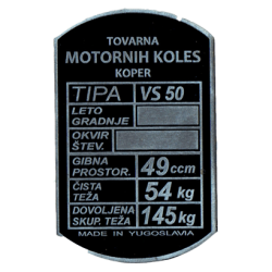 Tablica ID Tomos VS 50 